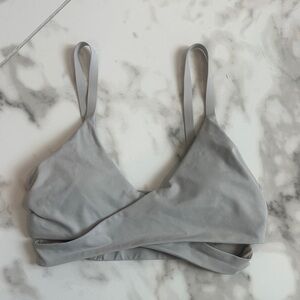 lululemon athletica Light Gray Wrap Cris Cross Sports Bra